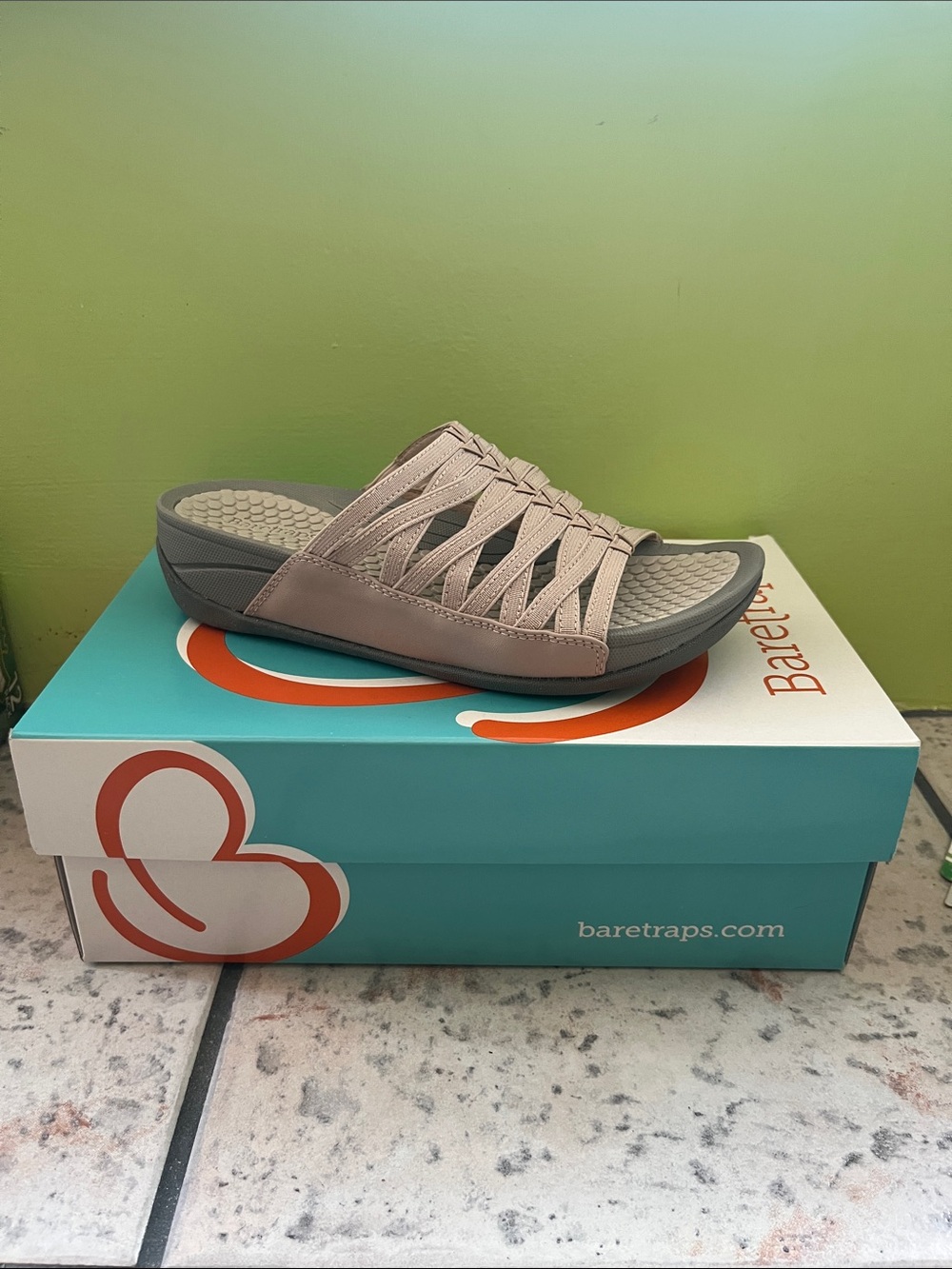 BareTraps Woven Slip-On Sandal in Light Taupe